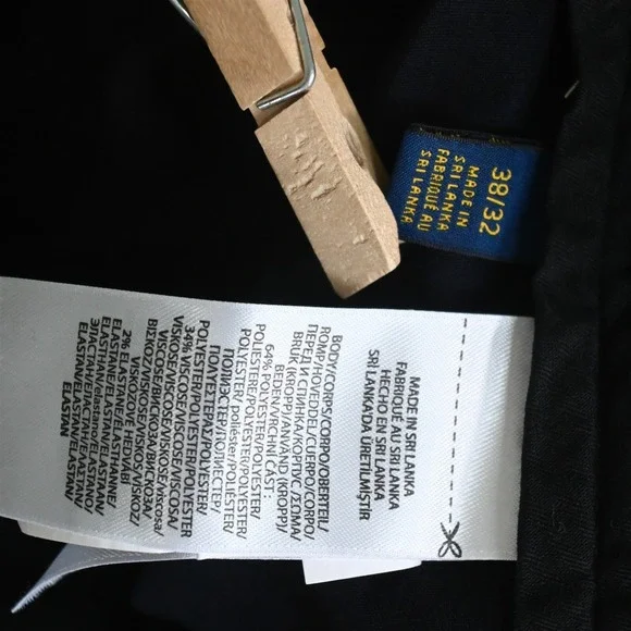 Lot 2‎ Polo Ralph Lauren 38x32 Navy Blue Gray Stretch Straight Mens Dress Pants